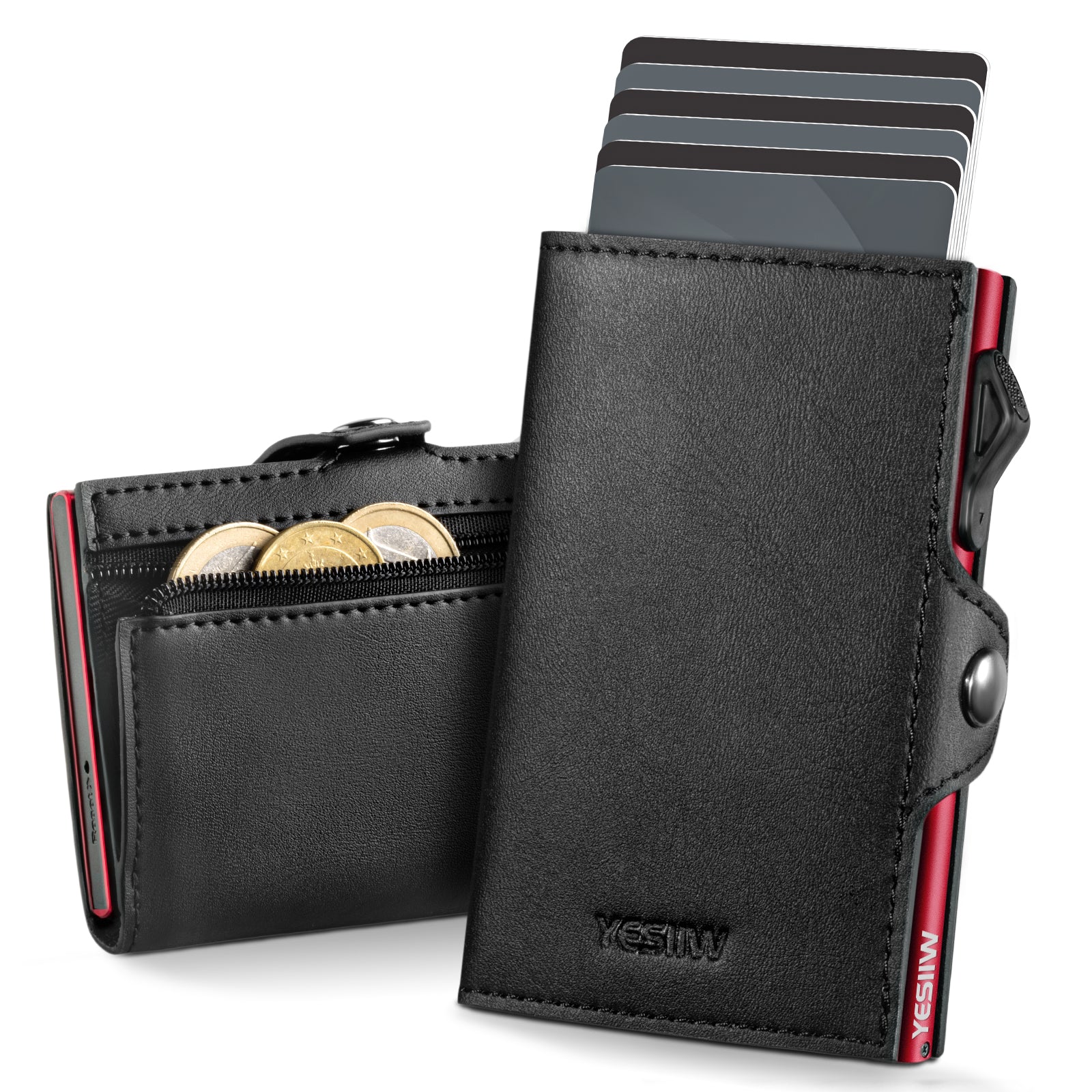 ZIPPER COIN POCKET WALLET & SIDE BUTTON