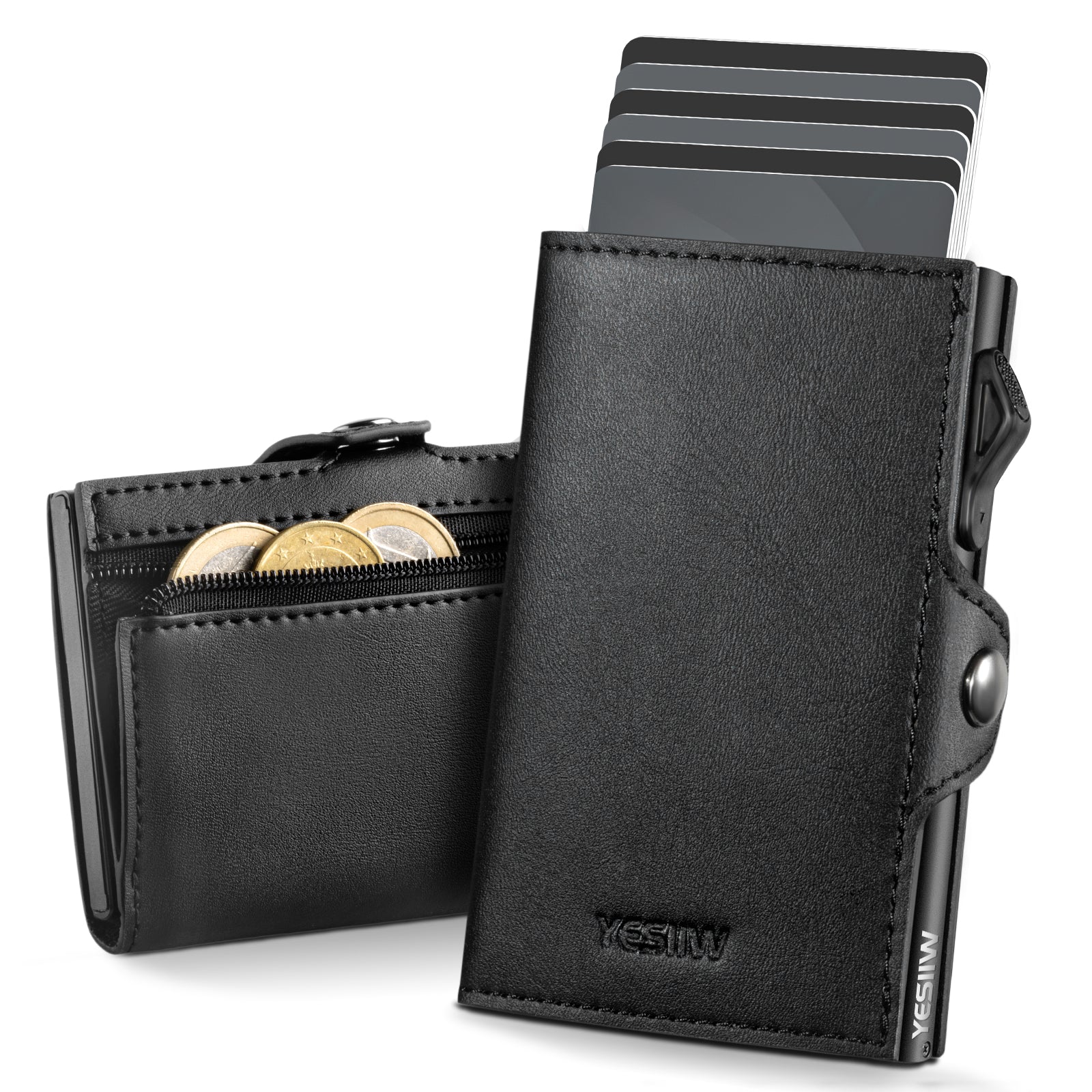 ZIPPER COIN POCKET WALLET & SIDE BUTTON