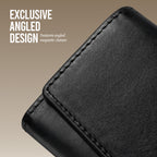 ANGLED DESIGN & GENUINE LEATHER