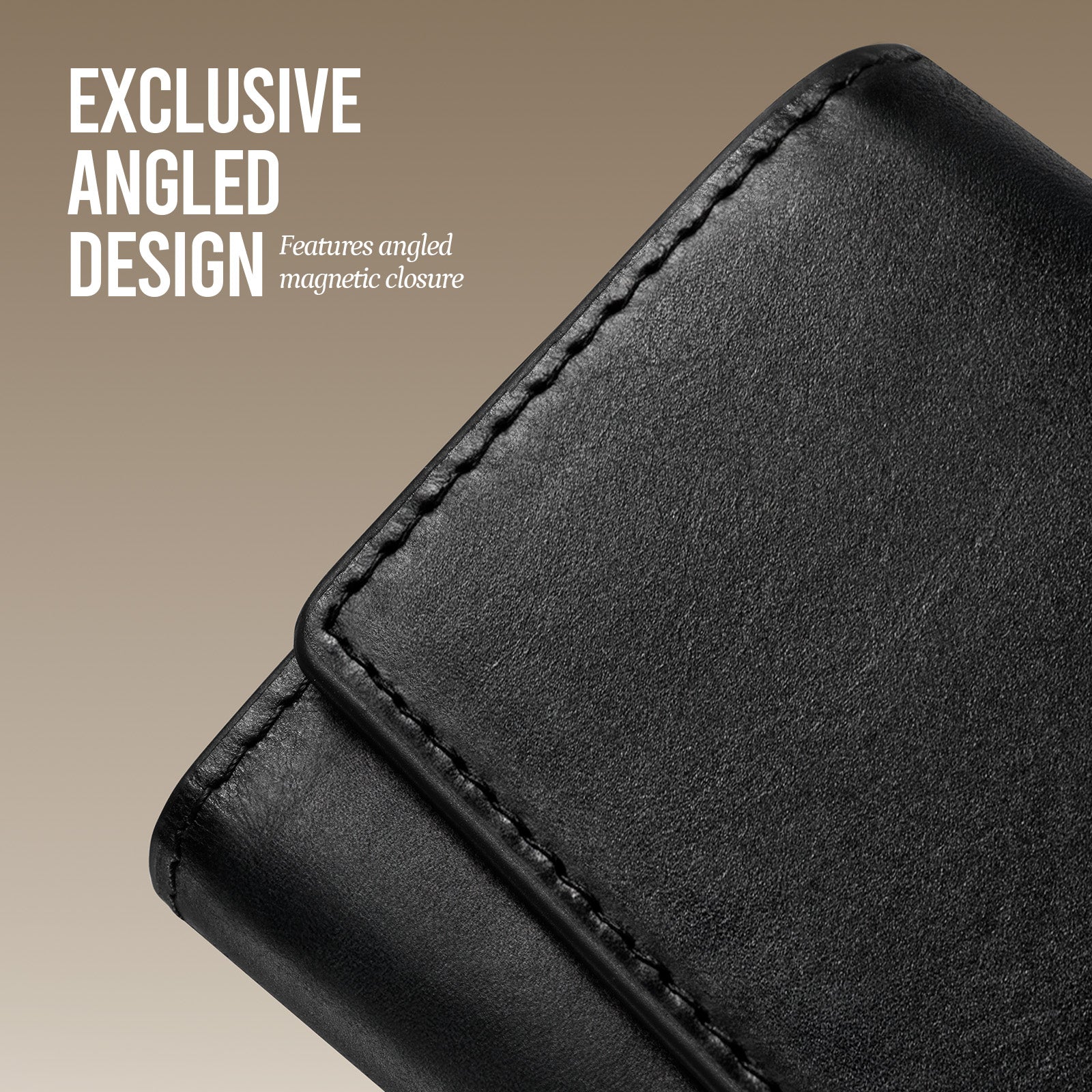 ANGLED DESIGN & GENUINE LEATHER