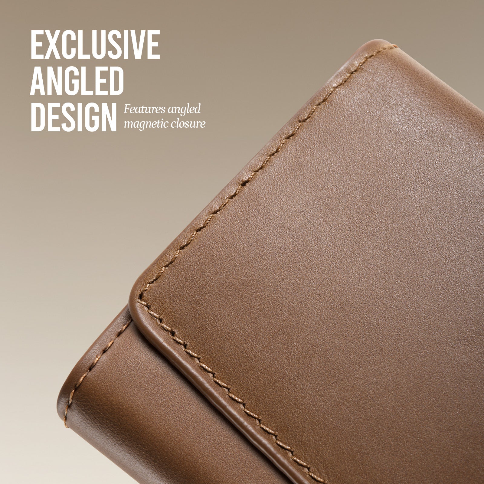 ANGLED DESIGN & GENUINE LEATHER