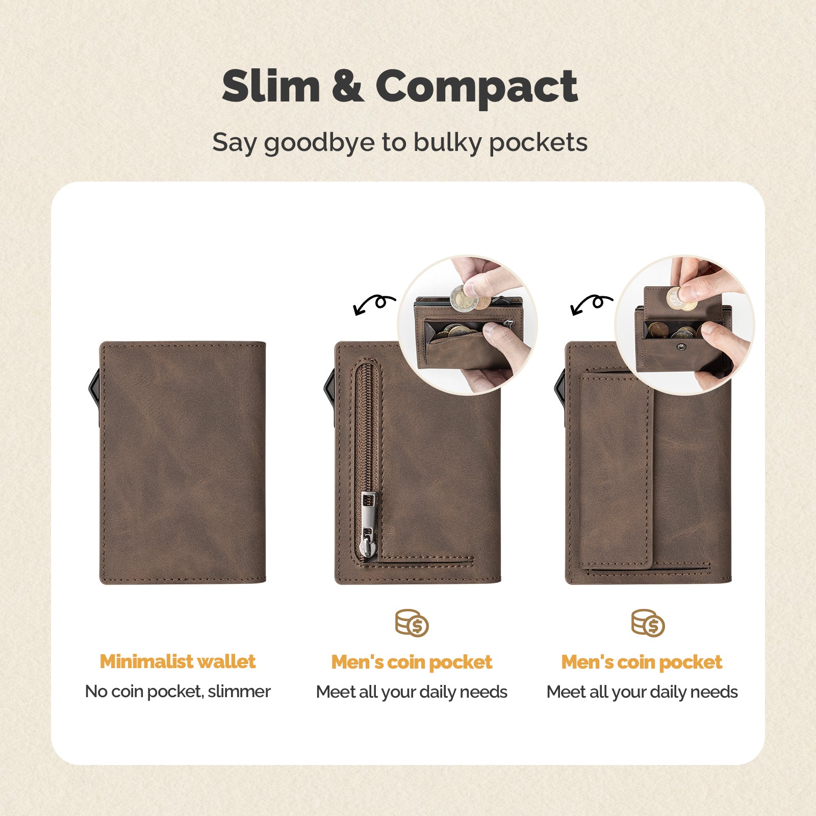 AIR-TAG ZIPPER COIN POCKET WALLET
