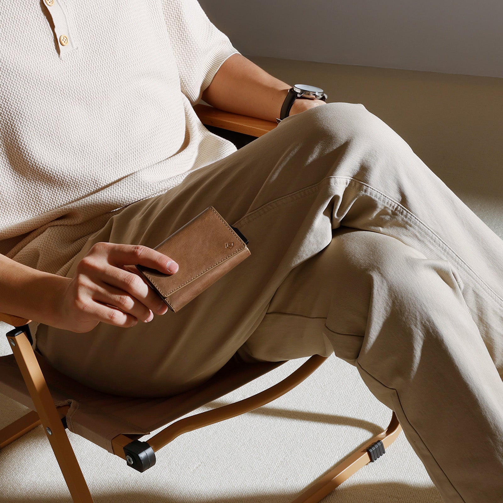 ANGLED DESIGN & GENUINE LEATHER