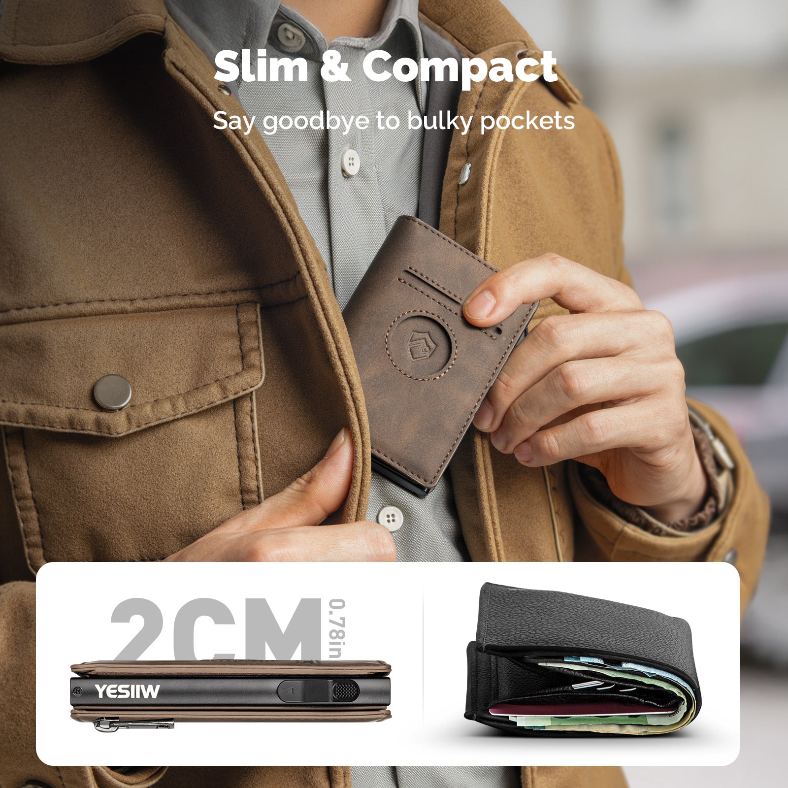 AIR-TAG ZIPPER COIN POCKET WALLET