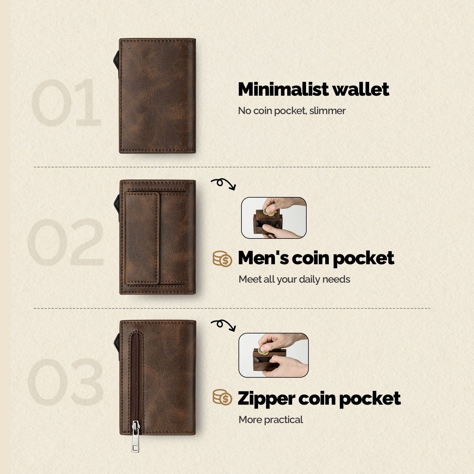 ZIPPER COIN POCKET