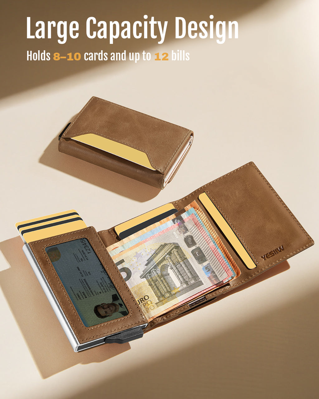 GENUINE LEATHER & BACK CARD SLOT