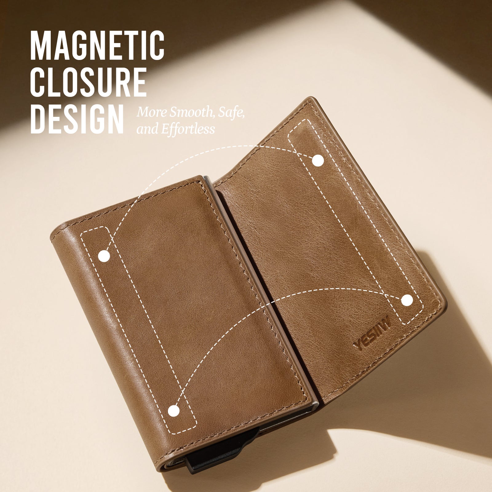 ANGLED DESIGN & GENUINE LEATHER